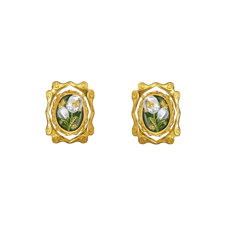 Masw Copper Alloy Stud Earrings Women's-0