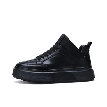 U7 Warm Slip Resistant Cushioning Wear Resistant Mid Top Skateboard Shoes Men's Black