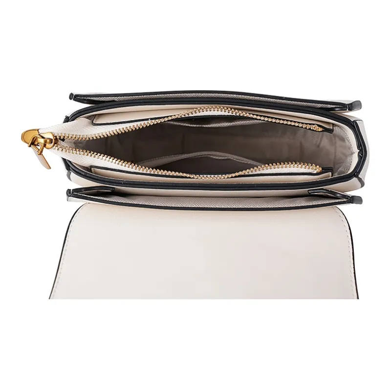 Vigno Synthetic Leather Handbag, One Shoulder, Crossbody Bag Women's Ecru-5