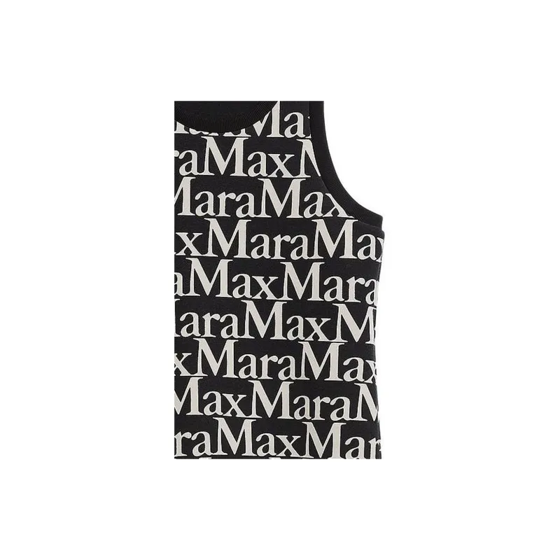 'S MAX MARA All Over Logo Patterned Crewneck Tank Top-5
