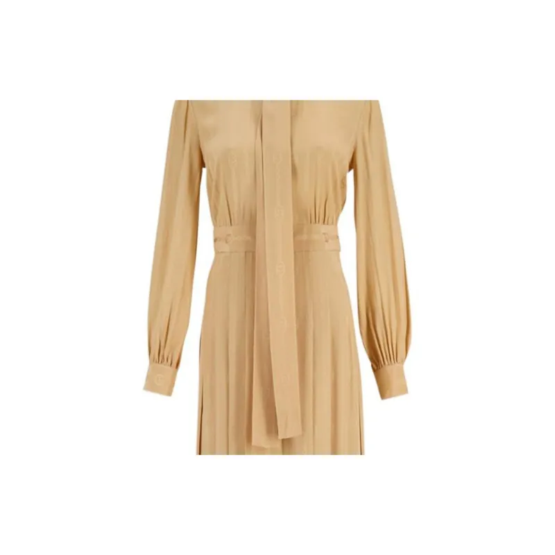 GUCCI Long-Sleeved Dresses Women's Beige-4