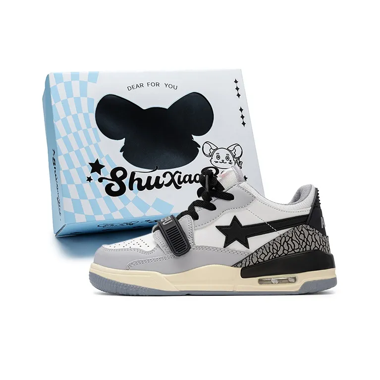 SHUXIAOBEI Slip Resistant, Abrasion Resistant, Balance, Lightweight Low Top Skateboard Shoes Unisex White-137