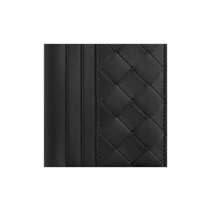 Bottega Veneta Calfskin Wallet Men's Black/Orchid Brown-3