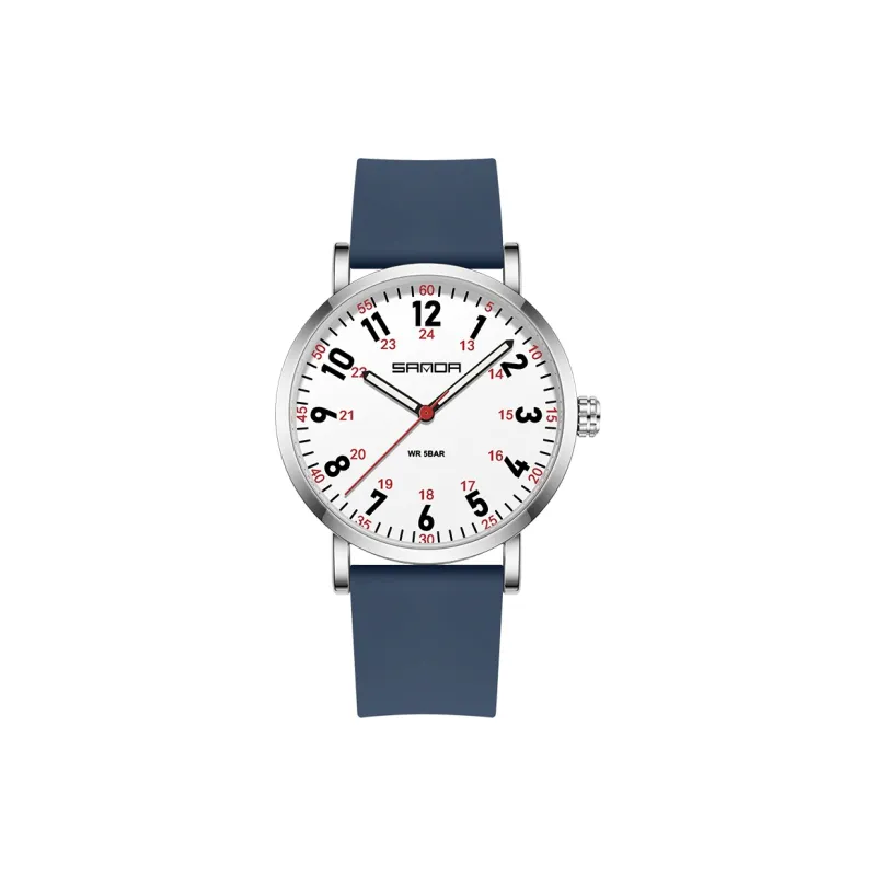 Sanda Quartz Movement Silicone Strap Watch Unisex White Dial-29