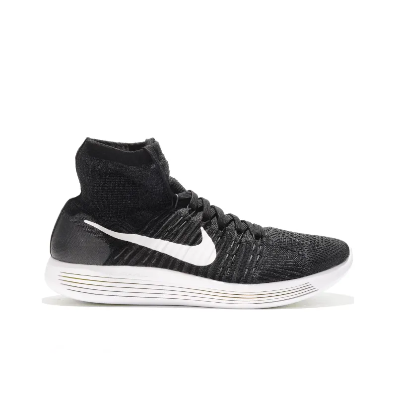 Nike LunarEpic Flyknit Slip-Resistant Breathable High-Top Running Shoes Women's Black White-1
