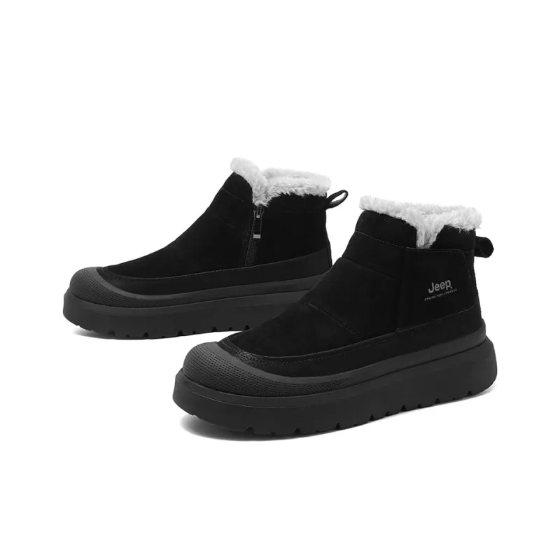 Jeep Warm Wear-Resistant Cushioning Height Increasing Slip-Resistant Short Snow Boots Women's-9