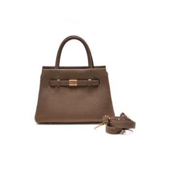 UNIFINE Cow Leather One Shoulder Handbags Medium Size Women's Chestnut Brown/Cream White/Tea Brown