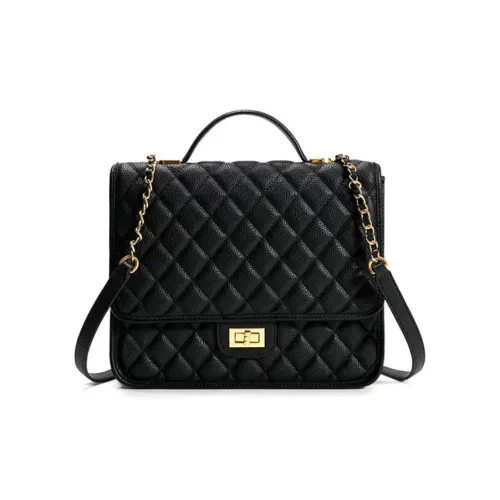 MARKANGARO Fabric Carry Backpack Regular Women's Black Lacquer Leather/Black Shiny