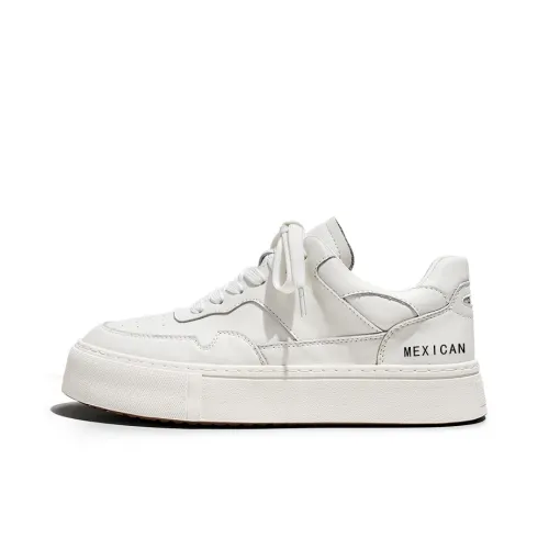 MEXICAN Slip Resistant Water Resistant And Wear Resistant Low Top Skateboard Shoes Men's White