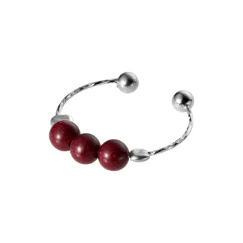 Floating Joy 925 Sterling Silver Artificial Cinnabar Rings Women's