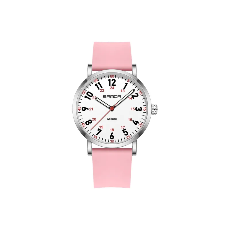 Sanda Quartz Movement Silicone Strap Watch Unisex White Dial-13