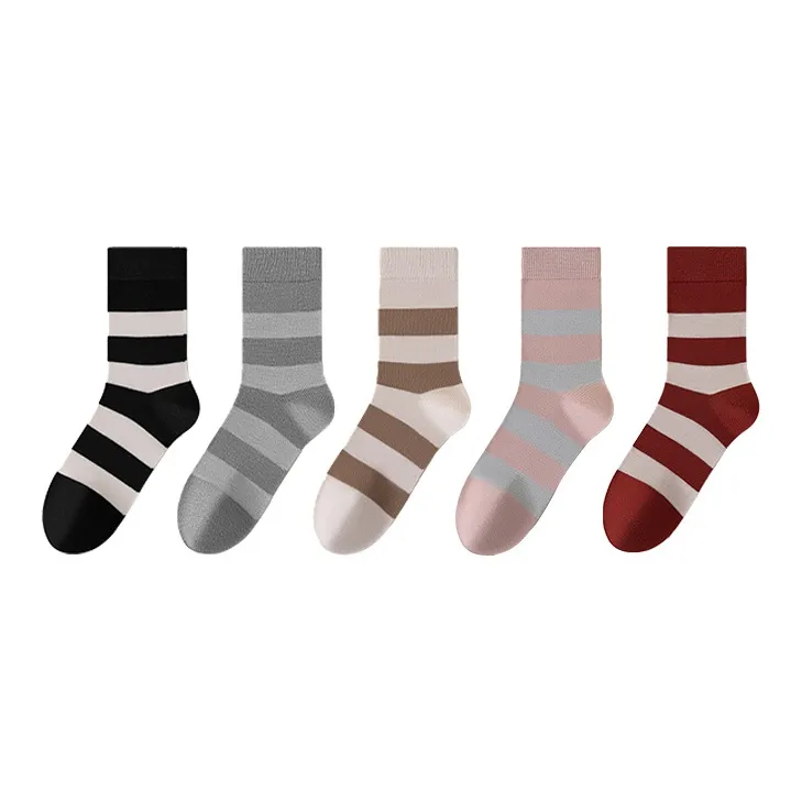 MIIOW Mid Calf Socks Women's 5 Pack-4