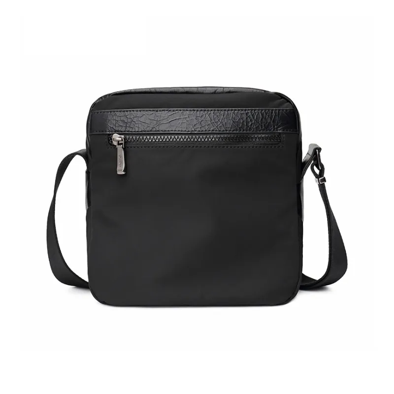 GOLDLION Cow Leather Shoulder Bag, Crossbody Bag Trumpets Men's Black-2