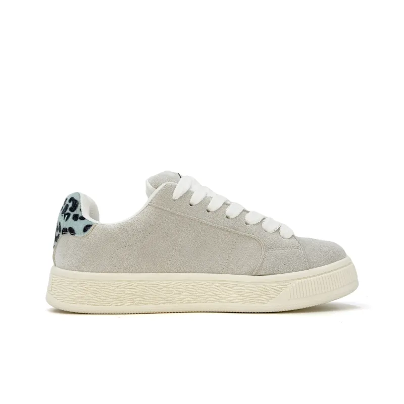 UNIITY Skateboard Shoes Women's Low Top Gray Leopard Print-2