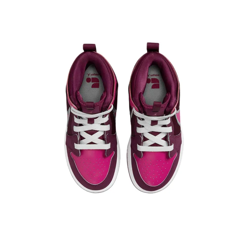 Jordan 1 Anti Slip Wear Resistant Mid Top Kids' Skateboarding Shoes Purple Children Aged 3 7 Years Old-3