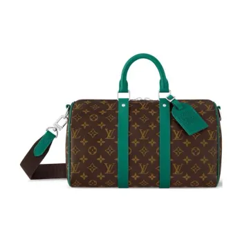 LOUIS VUITTON Monogram Macassar Coated Canvas One Shoulder Crossbody Portable Travel Bag Men's Brown & Green