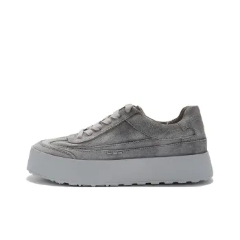 UNO FLATU Wear Resistant Lightweight Height Increasing Low Top Skateboard Shoes Unisex Mist Gray