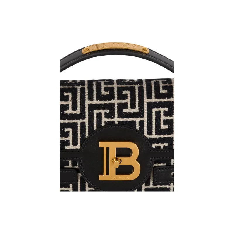 BALMAIN B-BUZZ Cotton One Shoulder Handbag Crossbody Bag Women's Black-4