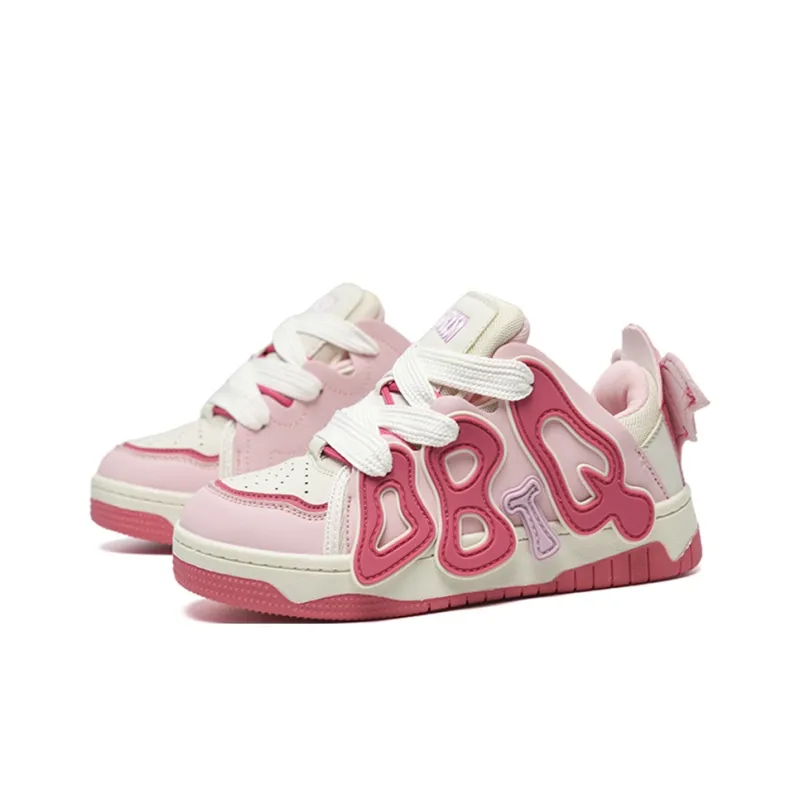 ABCIO Anti Slip Wear Resistant Low Top Skateboard Shoes Women's White Red-24