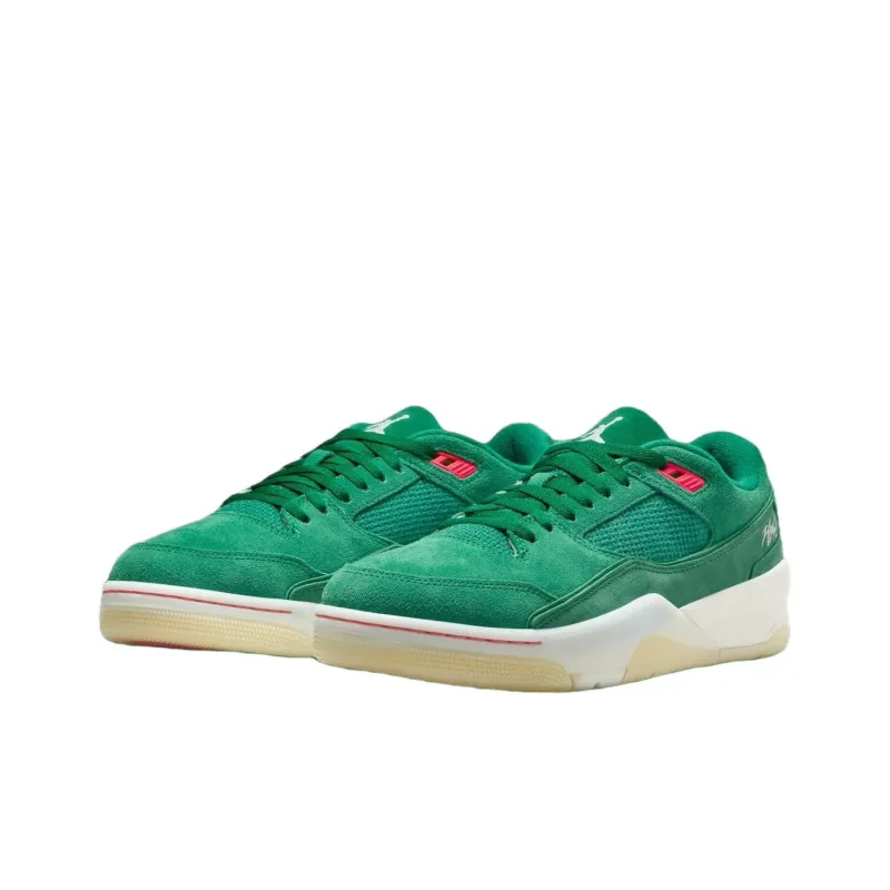 Jordan FLIGHT COURT Anti Slip Wear Resistant Low Top Vintage Basketball Shoes Men's Green-2
