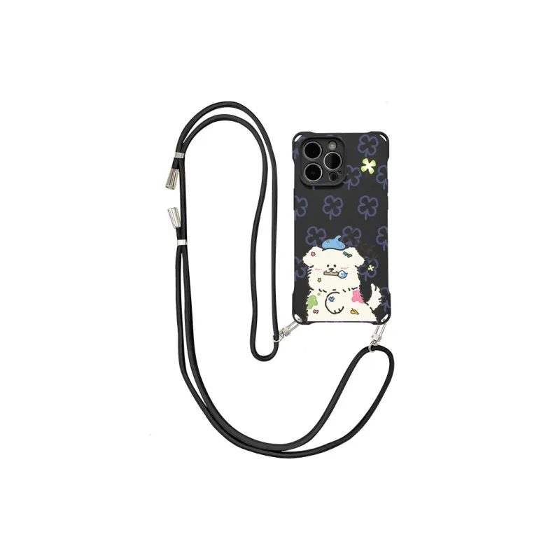 Sen Dog Silicone Material Lanyard Crossbody Niche Phone Cases Compatible With IPhone 16 Pro Max/Pro/Plus/15/14/13-8