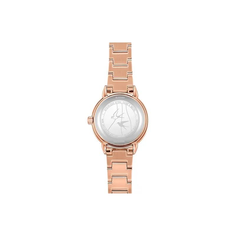 Beijing Double Swallow Mechanical Movement Stainless Steel Watchband Watch Women's Watch Black Dial-5
