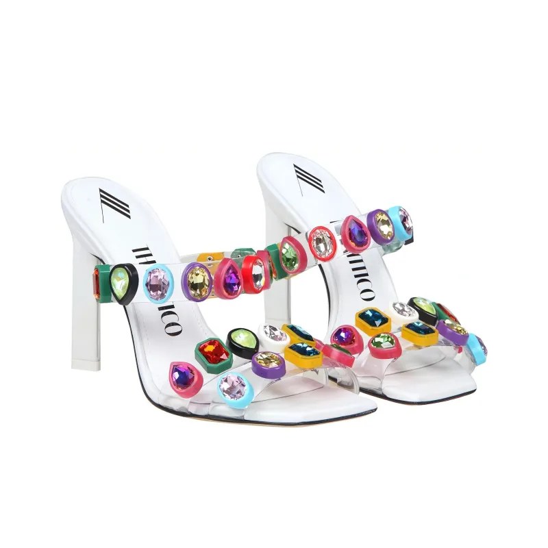 The Attico Nanci Embellished Heeled Mules Women's-3