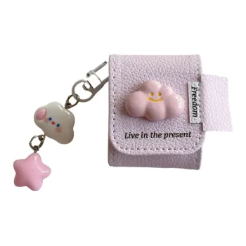 Baohuguang Compatible With AirPods Pro 2/1/3/Pro Leather Ins Cute Leather Cloud Expressions Headphone Cases