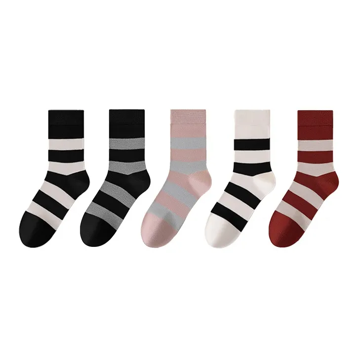 MIIOW Mid Calf Socks Women's 5 Pack-2