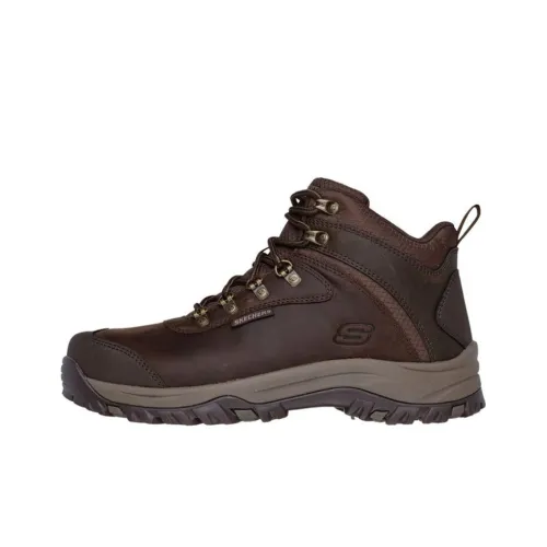Skechers Relaxed Fit Wear-Resistant Slip-Resistant Short Outdoor Boots Men's Brown