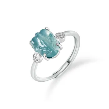Double Happiness Gift Ice Type Jadeite Rings Women's