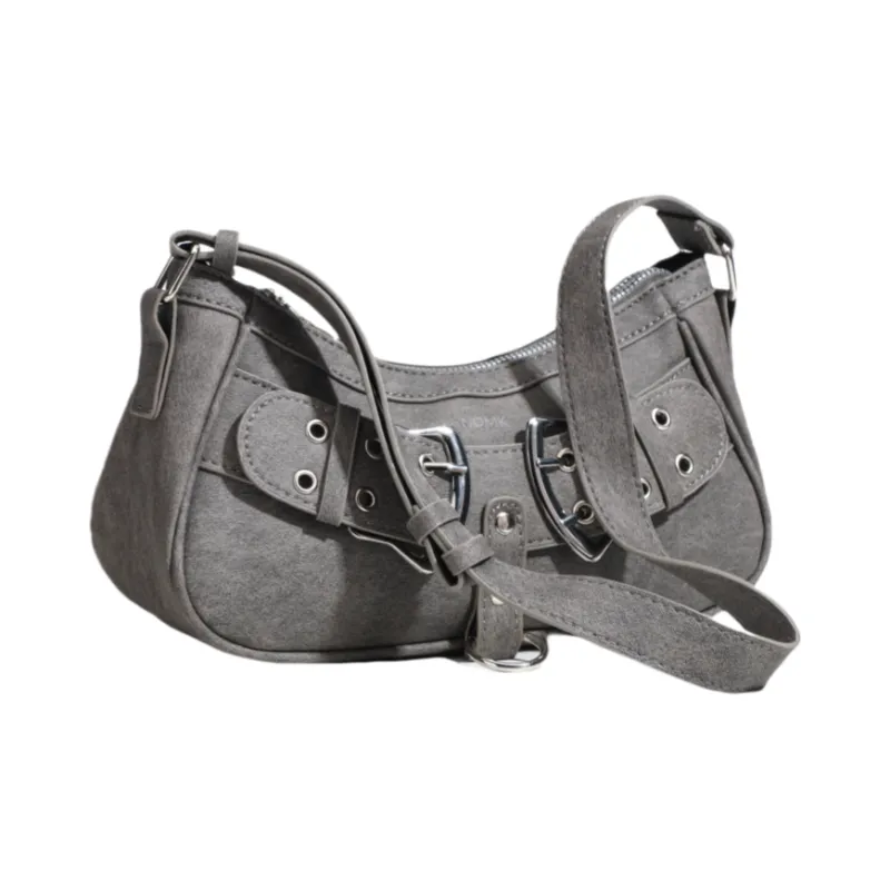 NOMK PU Underarm Shoulder Bag Women's Gray-4