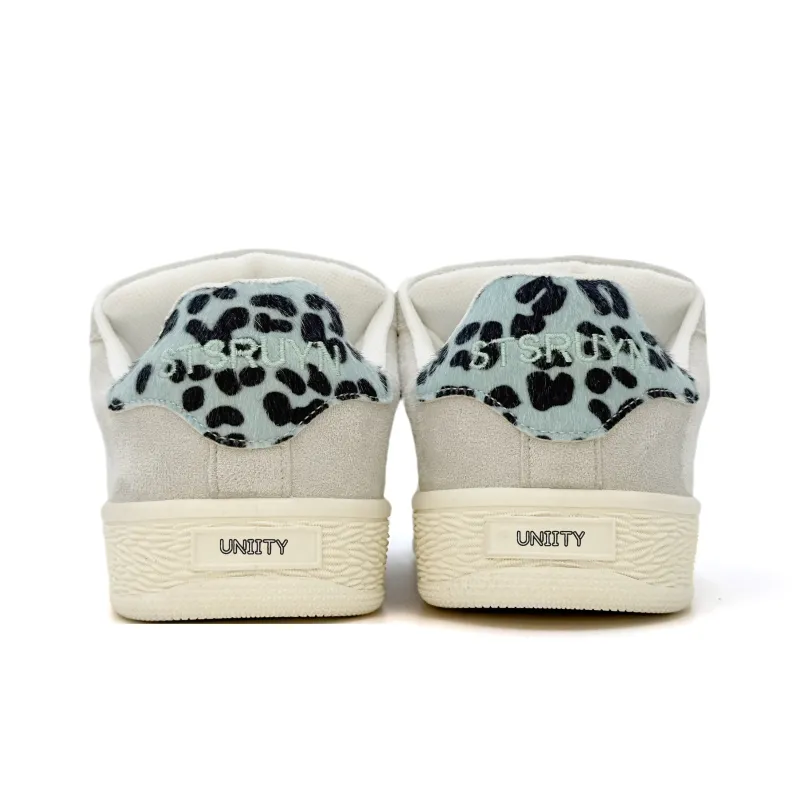 UNIITY Skateboard Shoes Women's Low Top Gray Leopard Print-4