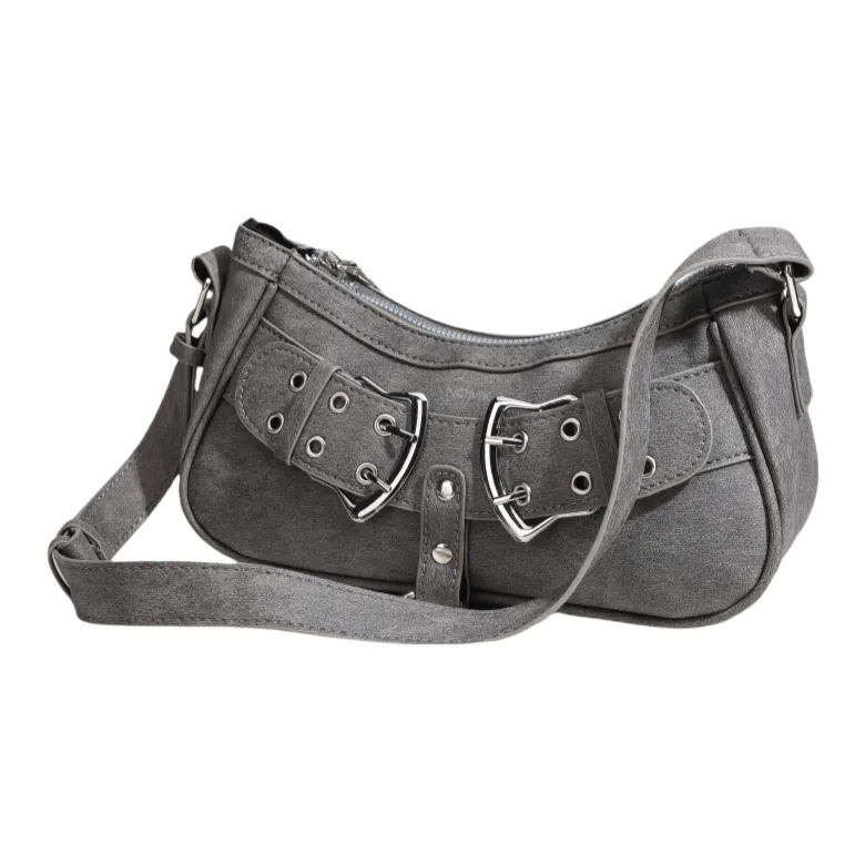 NOMK PU Underarm Shoulder Bag Women's Gray-5