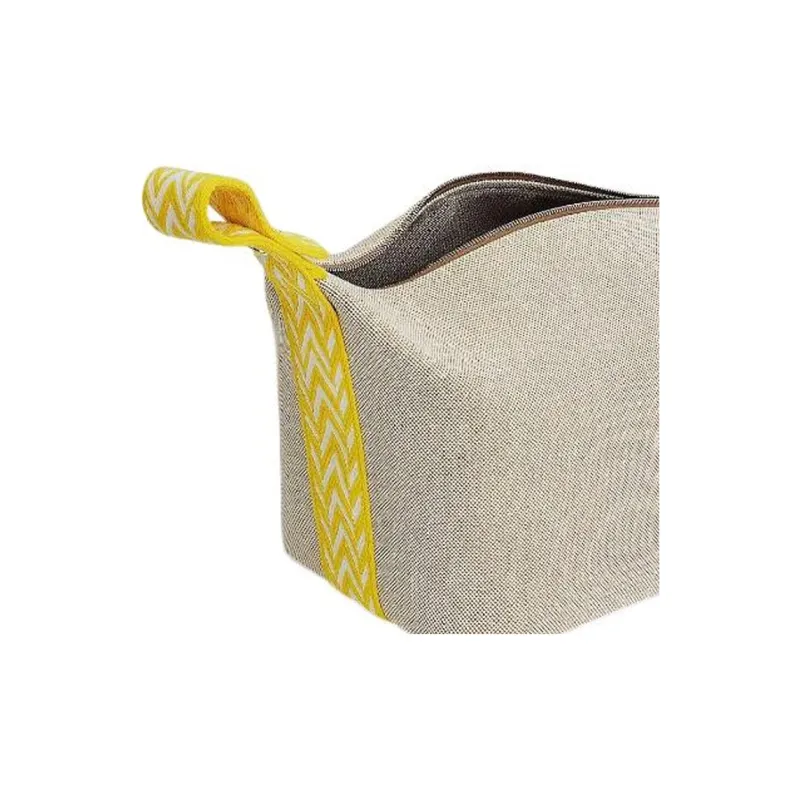 HERMES Bride-a-Brac Fabric Surface Toiletry Bag Large Size Unisex Lemon-3