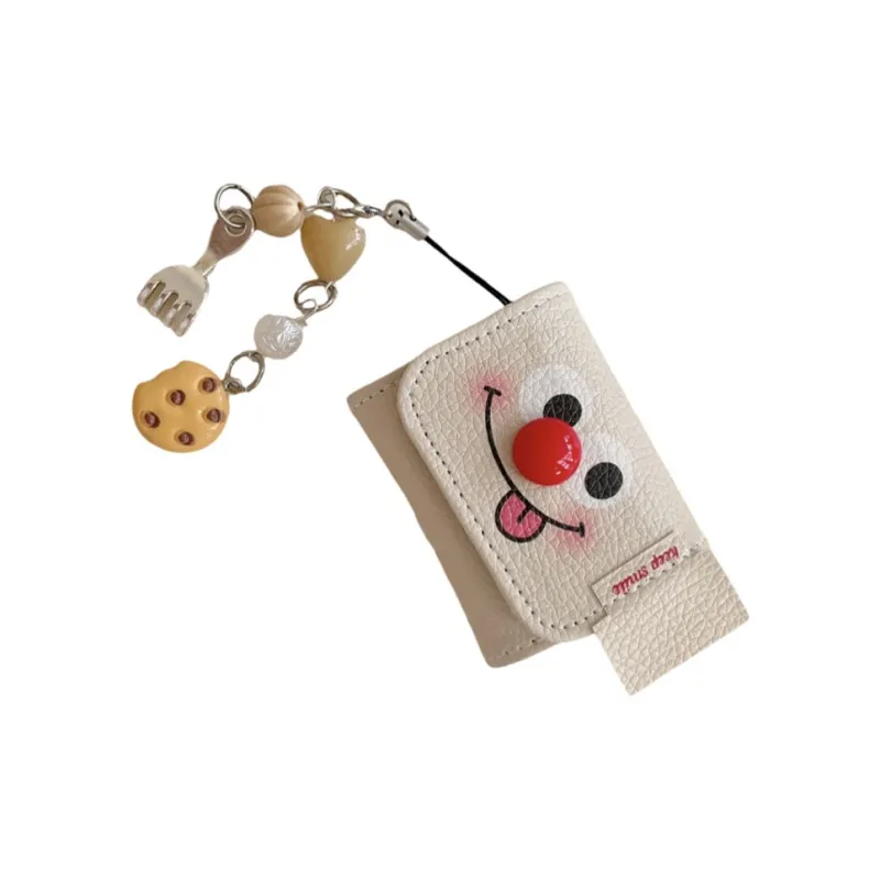 Baohuguang Compatible With AirPods Pro/3/2 Leather NS Cute Leather Red Nose Expression Headphone Cases-1