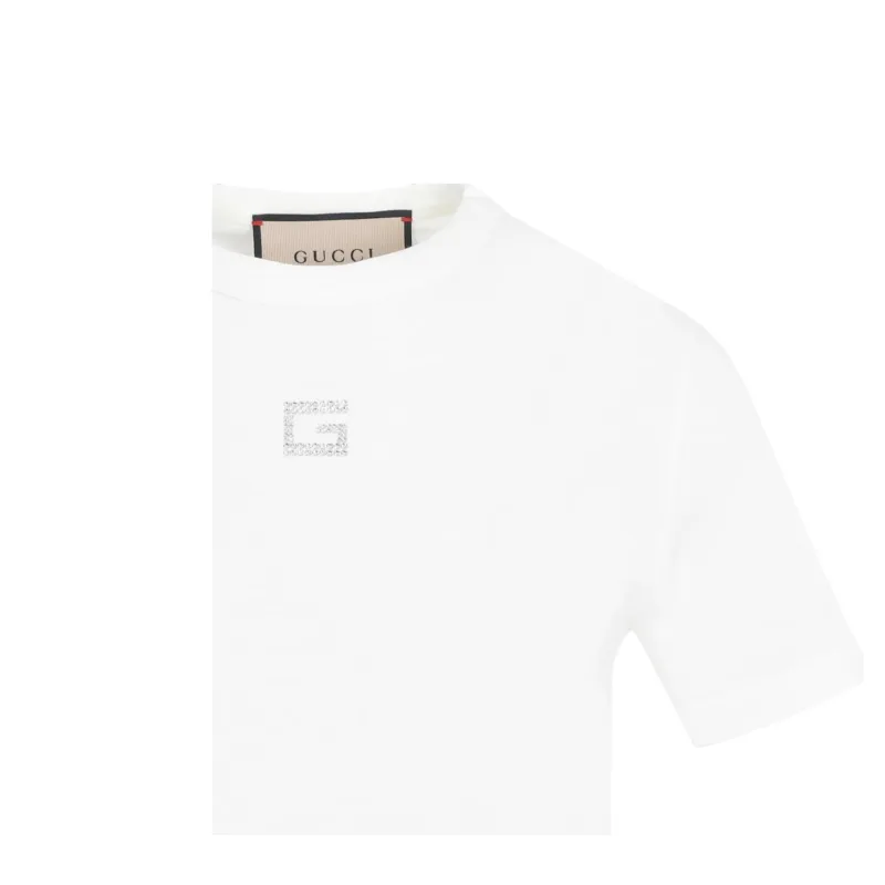 GUCCI Logo Embellished Crewneck T Shirt-6