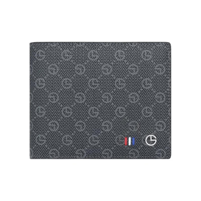 GOLDLION PVC Spliced With Artificial Leather Wallet Men's Black-0