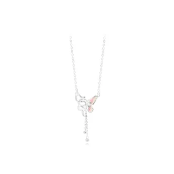 Muyan S990 Fine Silver Serpent Butterfly Necklace Women's