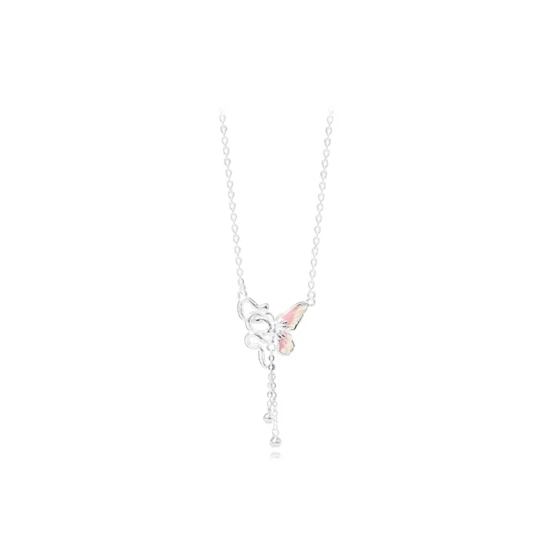 Muyan S990 Fine Silver Serpent Butterfly Necklace Women's-0