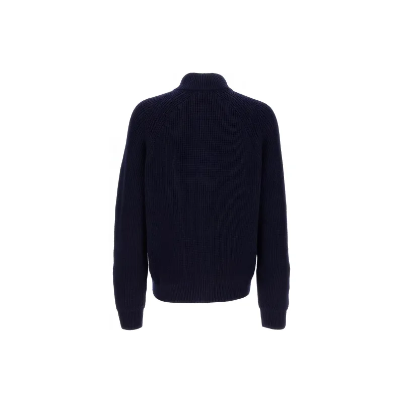 GIORGIO ARMANI Logo Embroidered High-Neck Cardigan-1