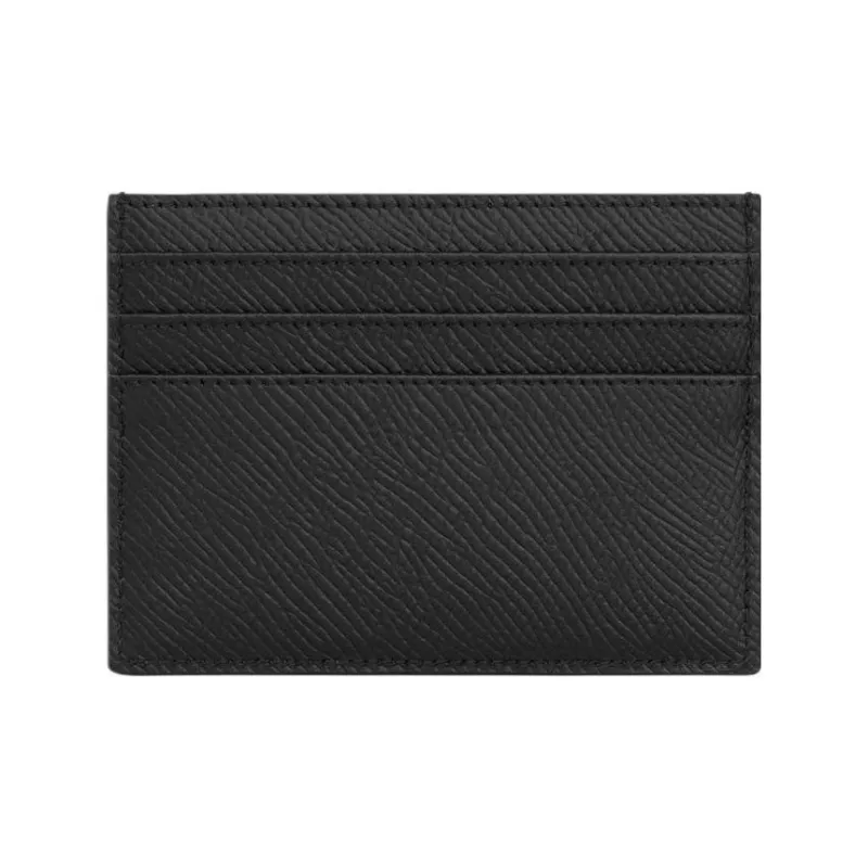CELINE Grain Cow Leather Card Holder Large Size Men's Black-2