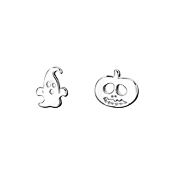 Muyan S999 Fine Silver Ghost Pumpkin Stud Earrings Women's-2