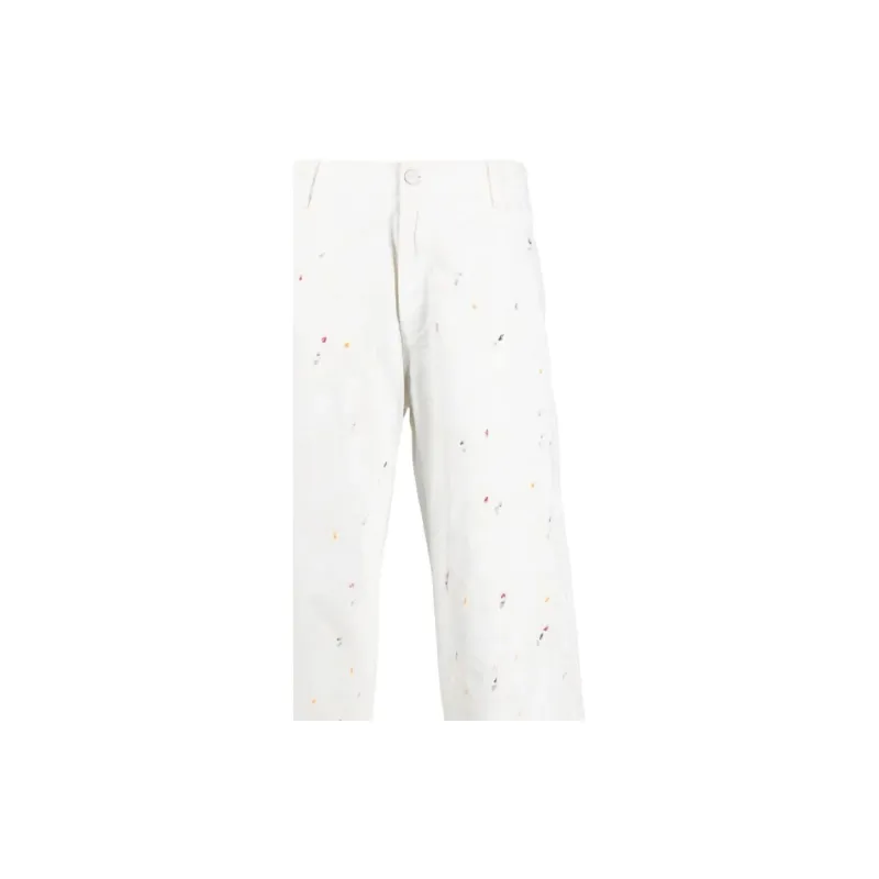 EMPORIO ARMANI Paint Splatter-Detailed Straight Leg Jeans-5
