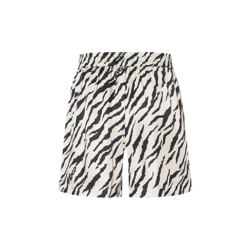 MOCO Casual Shorts Women's Gray Apricot Leopard Print-1