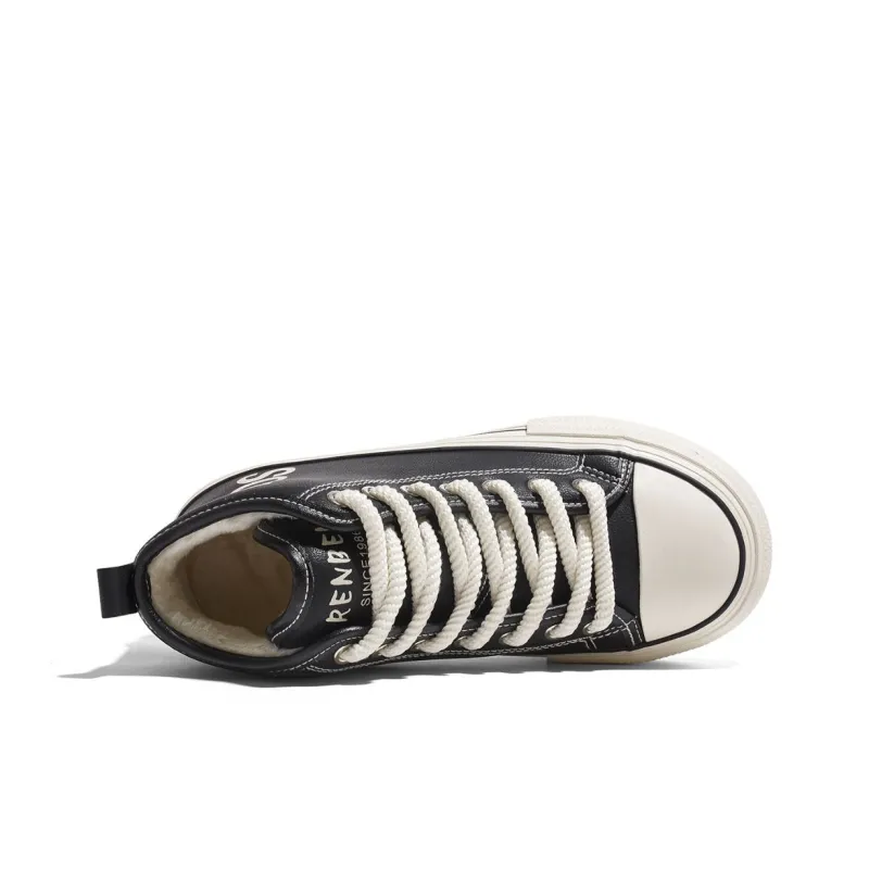 RENBEN Anti-Slip And Wear-Resistant Warm High-Top Canvas Shoes Women's-3