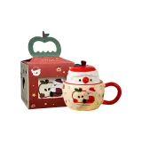 Red-Apple Christmas Ceramic Cup[Portable Gift Box Set]