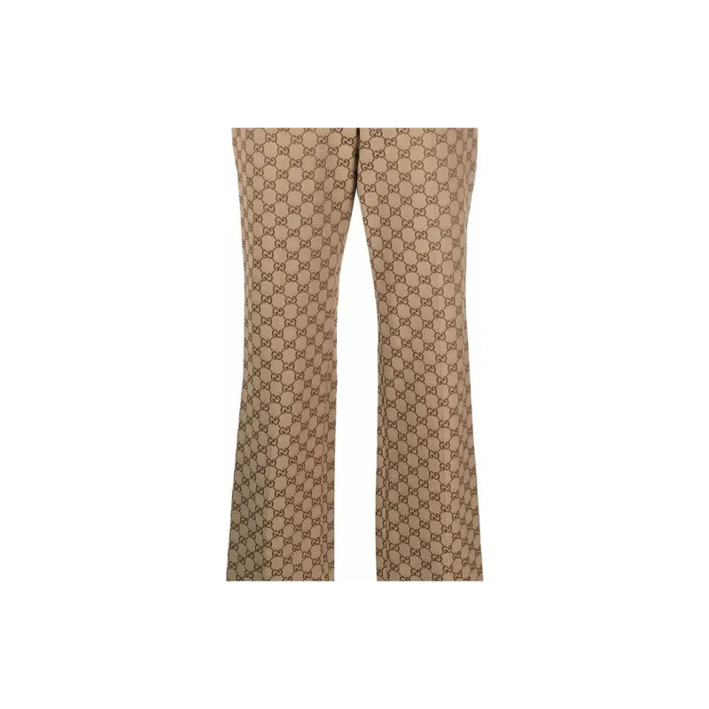 GUCCI Monogram pattern Straight leg Trousers-5