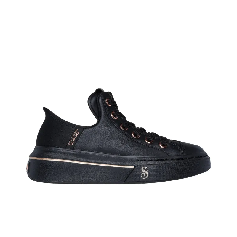 Snoop Dogg x Skechers Slip Ins Anti-Slip Wear-Resistant Low-Top Casual Shoes Women's Black Rose Gold-1