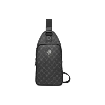 GOLDLION PVC Sling Bag Medium Size Men's Black